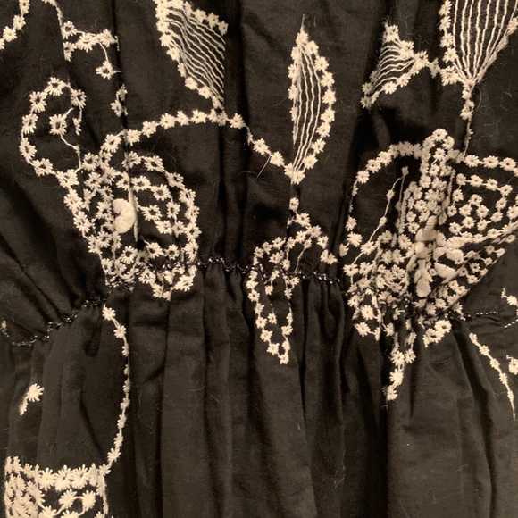 NWT STUDIO M Black Boho Summer Dress w/ Gorgeous White Embroidery Sz M - Picture 4 of 8